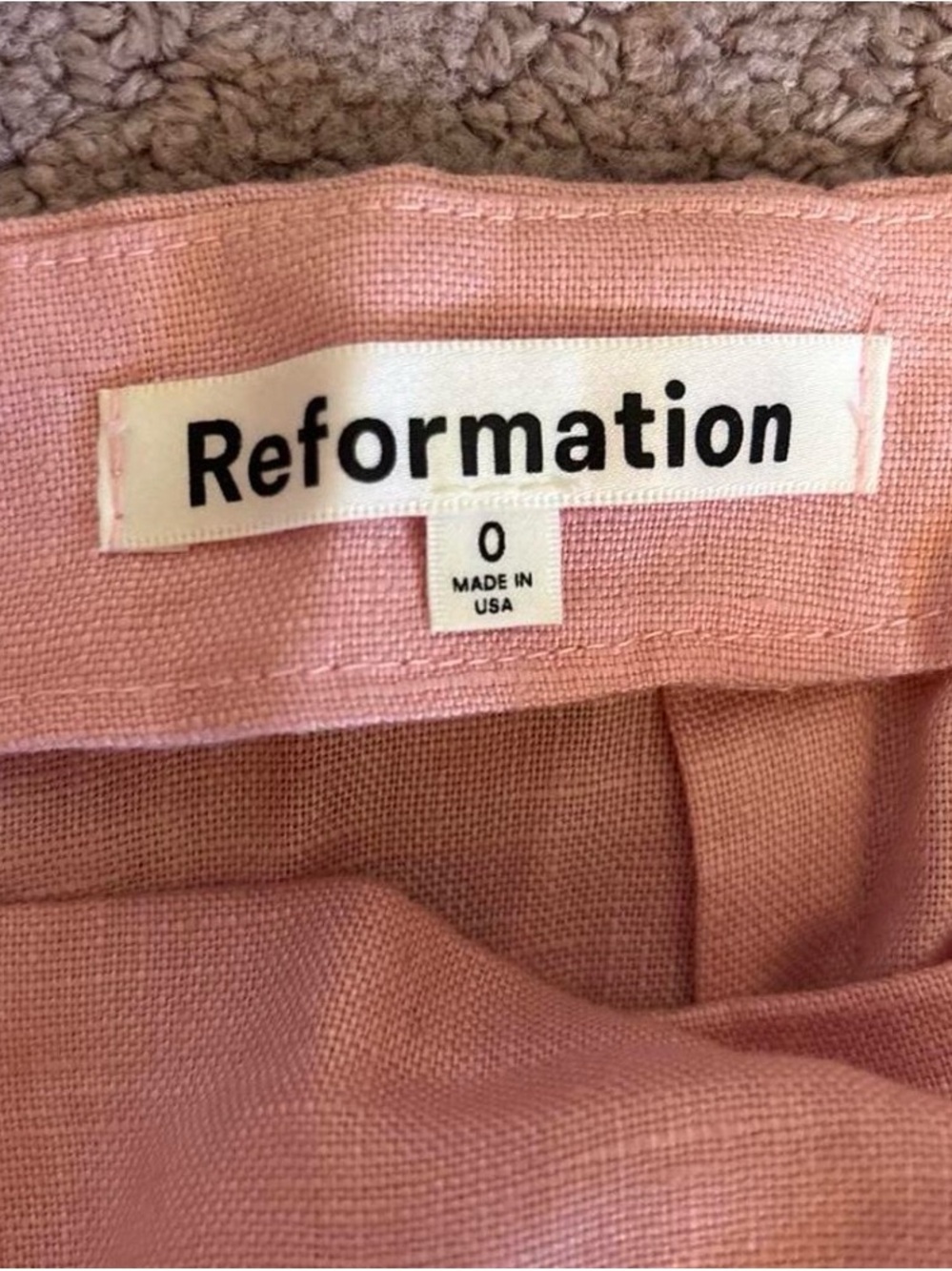 Reformation France Pink Two-Piece Linen Set - Picture 3 of 4